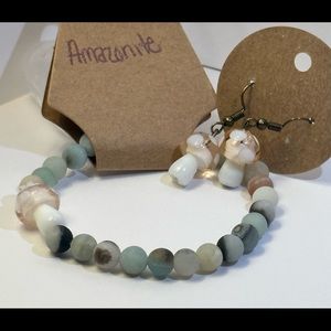 Mushroom 🍄 Amazonite real stone bracelet handmade by me!